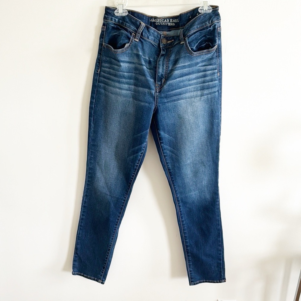 American eagle high rise jegging jeans size 14 super super stretch - smoke free